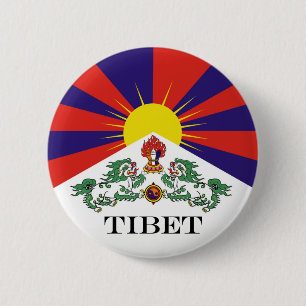 Tibet flag - Snow Lion Flag 2 Inch Round Button