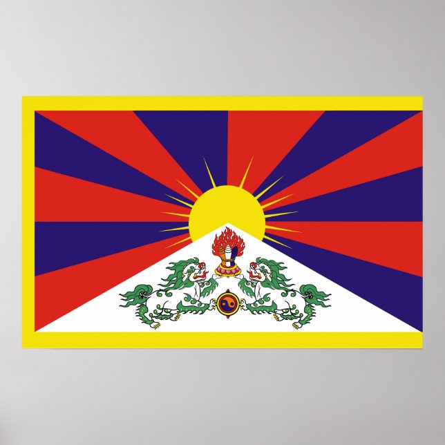 Tibet flag - Snow Lion Flag Poster (Front)