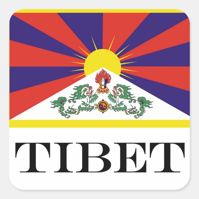 Tibet flag - Snow Lion Flag Square Sticker (Front)