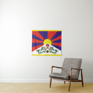 Tibet flag - Snow Lion Flag Tapestry