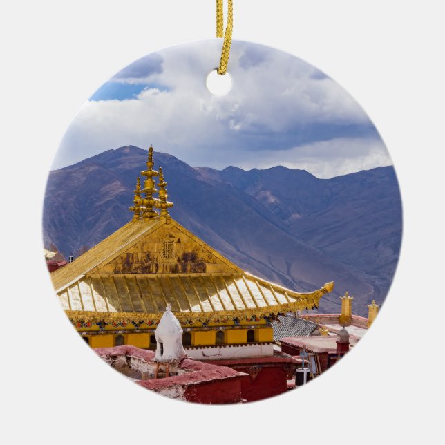 Tibet - Ganden Buddhist Monastery Ceramic Ornament (Front)