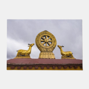 Tibet, Lhasa - Dharma wheel in Jokhang temple Doormat