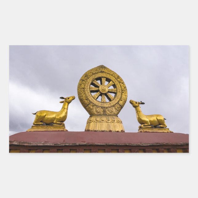 Tibet, Lhasa - Dharma wheel in Jokhang temple Sticker (Front)