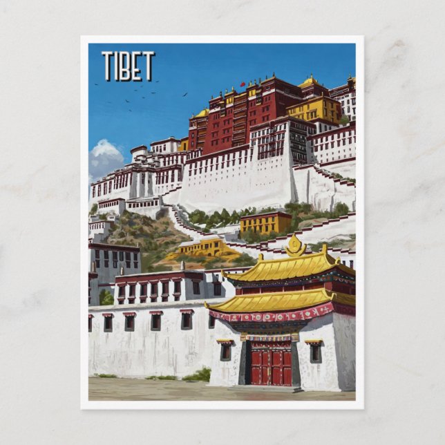 Tibet Lhasa Potola Palace Travel Postcard (Front)