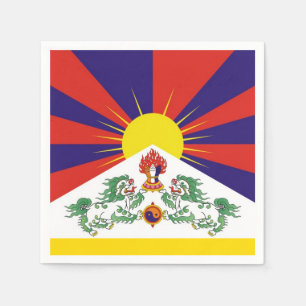 Tibet & Snow Lions flag, mantra- The Himalayas Napkin