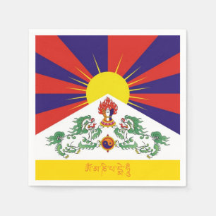 Tibet & Snow Lions flag, mantra- The Himalayas Napkin