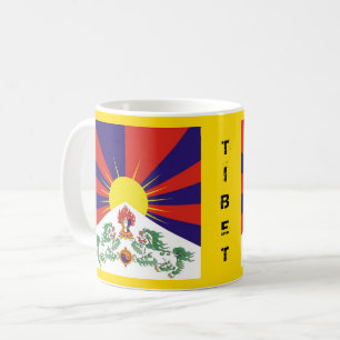Tibet, Snow Lions, Tibetan flag - The Himalayas Coffee Mug