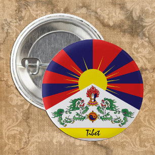 Tibet & Tibetan Flag fashion travel / Himalayas 1 Inch Round Button