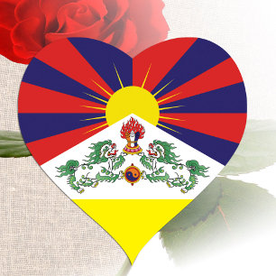 Tibet & Tibetan Flag travel heart / Himalayas Heart Sticker