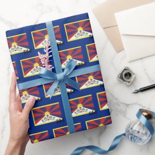 Tibet Wrapping Paper, Tibetan Flag patriotic Blue Paper