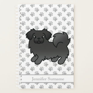 Tibétain Spaniel Noir Chien de Dessin Animé Mignon