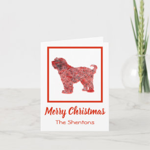 Tibétain Terrier rouge Noël Chien de Noël Carte de
