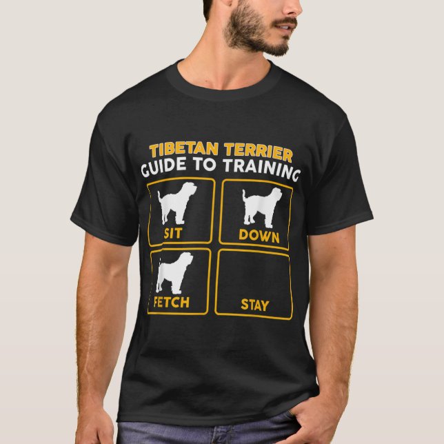 Tibétain Terrier T-Shirt Funny Guide De Formation (Devant)