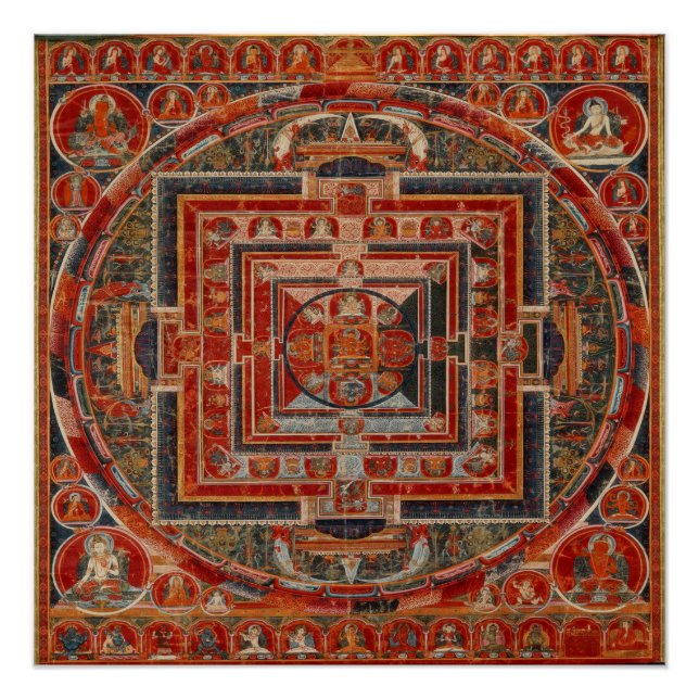 Tibetan Buddhism Mandala of the Forms of Manjushri Poster (Front)