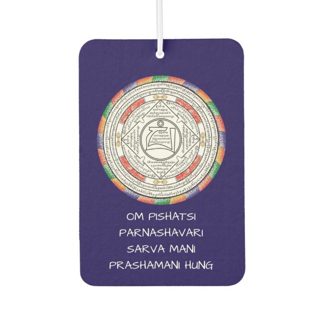 Tibetan Buddhism Parnashavari Protection Amulet Air Freshener (Front)