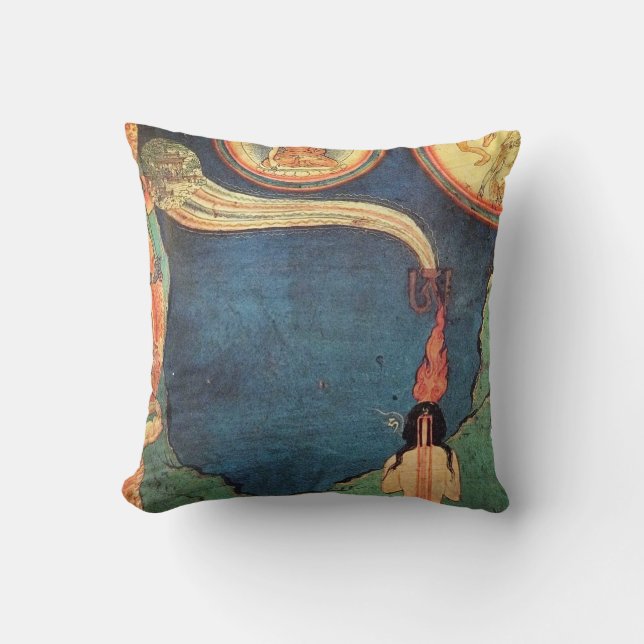 Tibetan Buddhist Depiction Of Tummo Throw Pillow (Front)