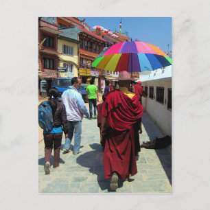 Tibetan Buddhist Monk Great Supa Boudha Kathmandu Postcard