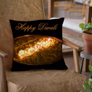 Tibetan Butter Lamp Throw Pillow