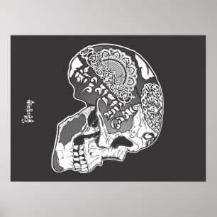 Tibetan Engraved Skull Poster