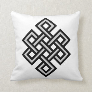 Tibetan eternity knot infinity endless symbol reli throw pillow