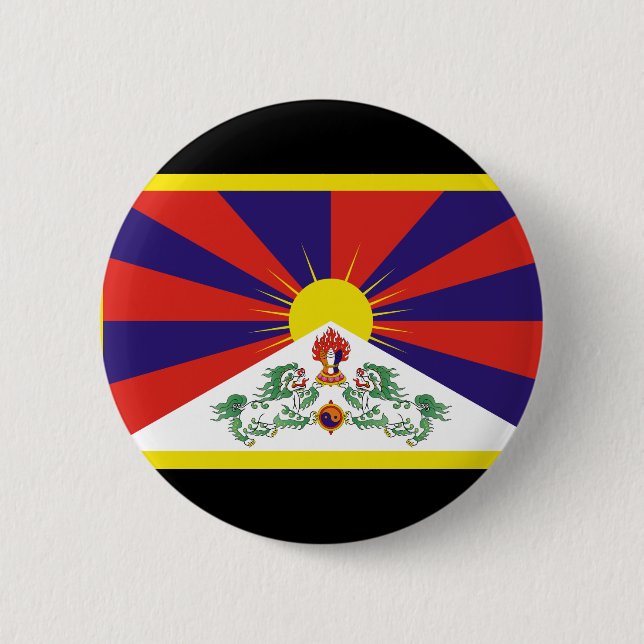 Tibetan Flag 2 Inch Round Button (Front)