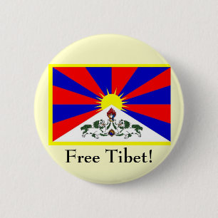 Tibetan Flag - Free Tibet! 2 Inch Round Button