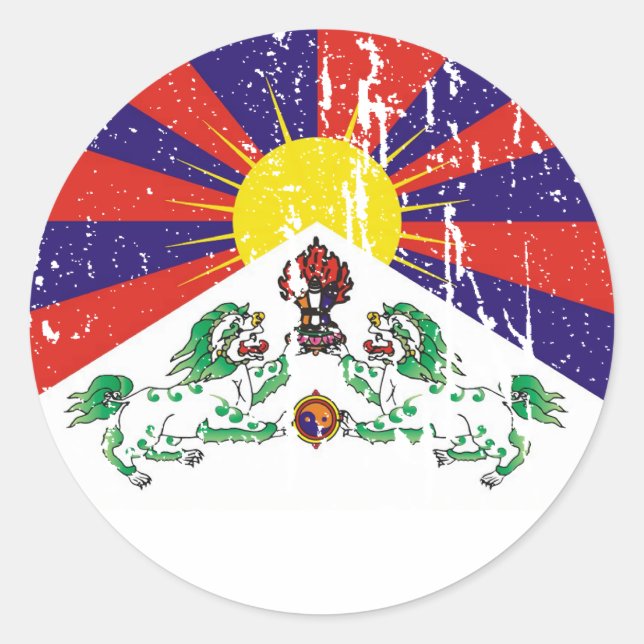 Tibetan Flag T-shirts and Apparel Classic Round Sticker (Front)