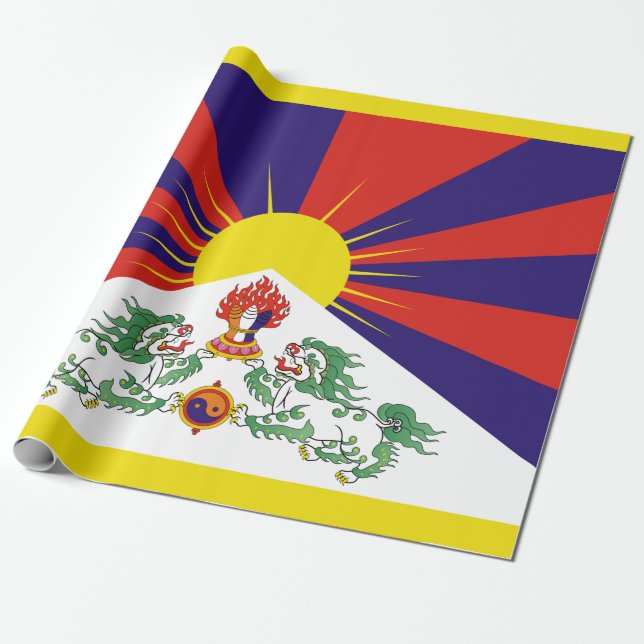 Tibetan Flag Wrapping Paper (Unrolled)