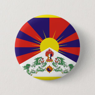 Tibetan Free Tibet Flag - Peu Rangzen བོད་ 2 Inch Round Button