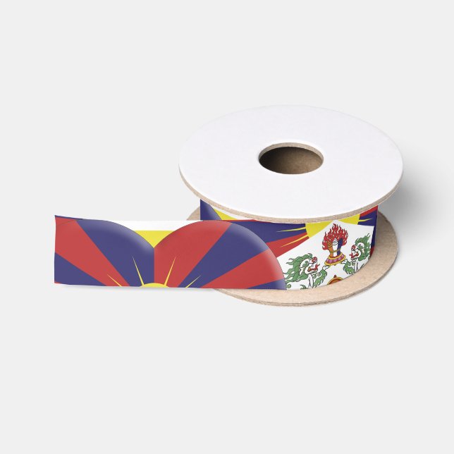 Tibetan Hearts & Tibetan Flag / Tibet Satin Ribbon (Spool)