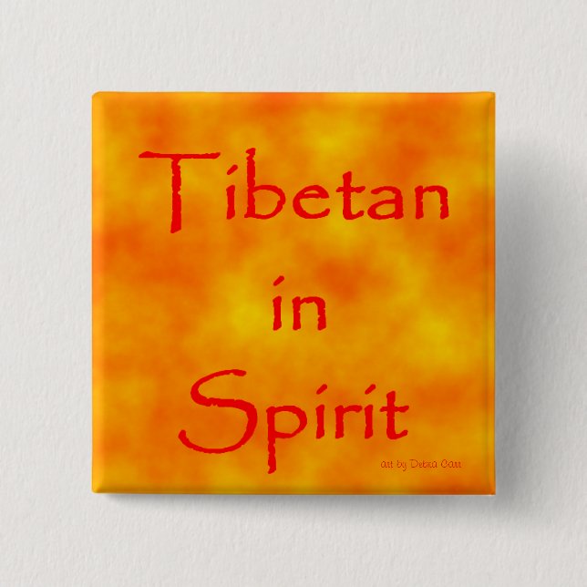 Tibetan in Spirit-button 2 Inch Square Button (Front)