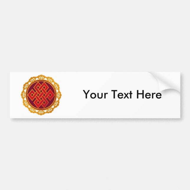 Tibetan Karma Buddhism Eternal Knot Bumper Sticker (Front)
