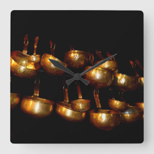 Tibetan Ladle Square Wall Clock