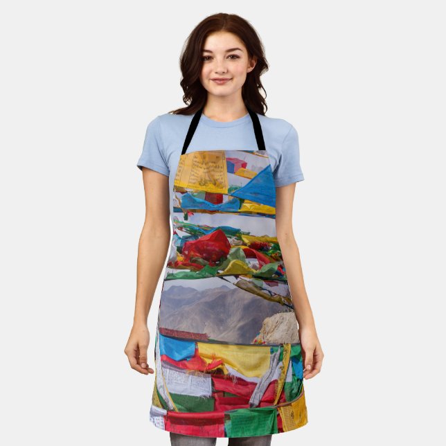 Tibetan landscape with prayer flags - Himalaya Apron (Worn)