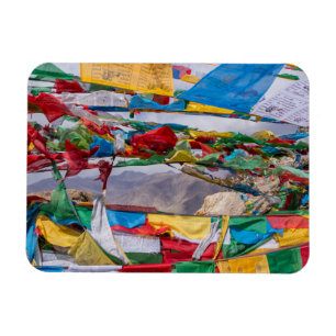 Tibetan landscape with prayer flags - Himalaya Magnet