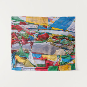 Tibetan landscape with prayer flags - Himalaya Tapestry