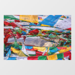 Tibetan landscape with prayer flags - Himalaya Window Cling