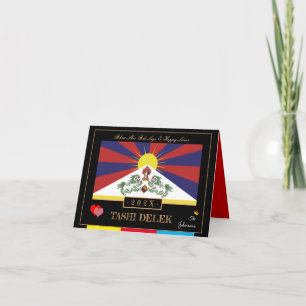 Tibetan Losar & Tashi Delek - New Year /flag Tibet Card