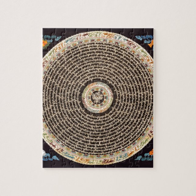 Tibetan Mandala Art (Black & Gold) Jigsaw Puzzle (Vertical)