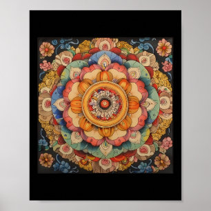 Tibetan Mandala Sacred Geometry Poster