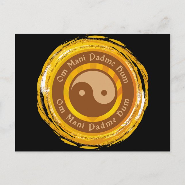 Tibetan Mantra Yin Yang Postcard (Front)