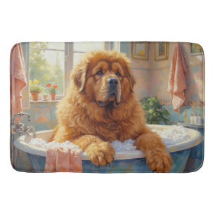 Tibetan Mastiff Bath Time Majestic Bathroom Decor Mat