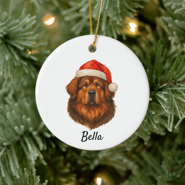 Tibetan Mastiff Ceramic Ornament (Tree)