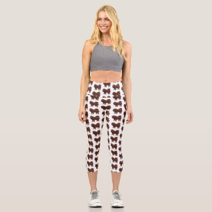 Tibetan Mastiff dog cartoon illustration Capri Leggings