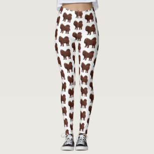 Tibetan Mastiff dog cartoon illustration Leggings