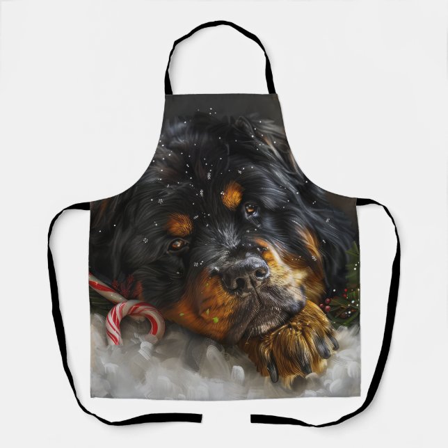 Tibetan Mastiff Dog Christmas Festive  Apron (Front)