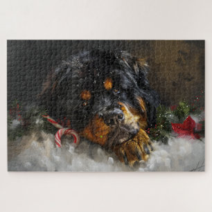Tibetan Mastiff Dog Christmas Festive  Jigsaw Puzzle