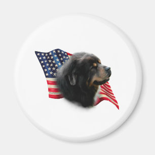 Tibetan Mastiff Flag Magnet