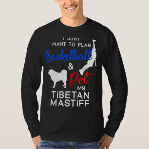 Tibetan Mastiff Funny Basketball Dog Owner Xmas T-Shirt