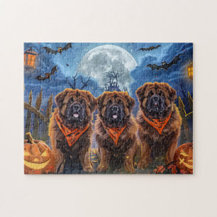 Tibetan Mastiff Halloween Spooky Jigsaw Puzzle
